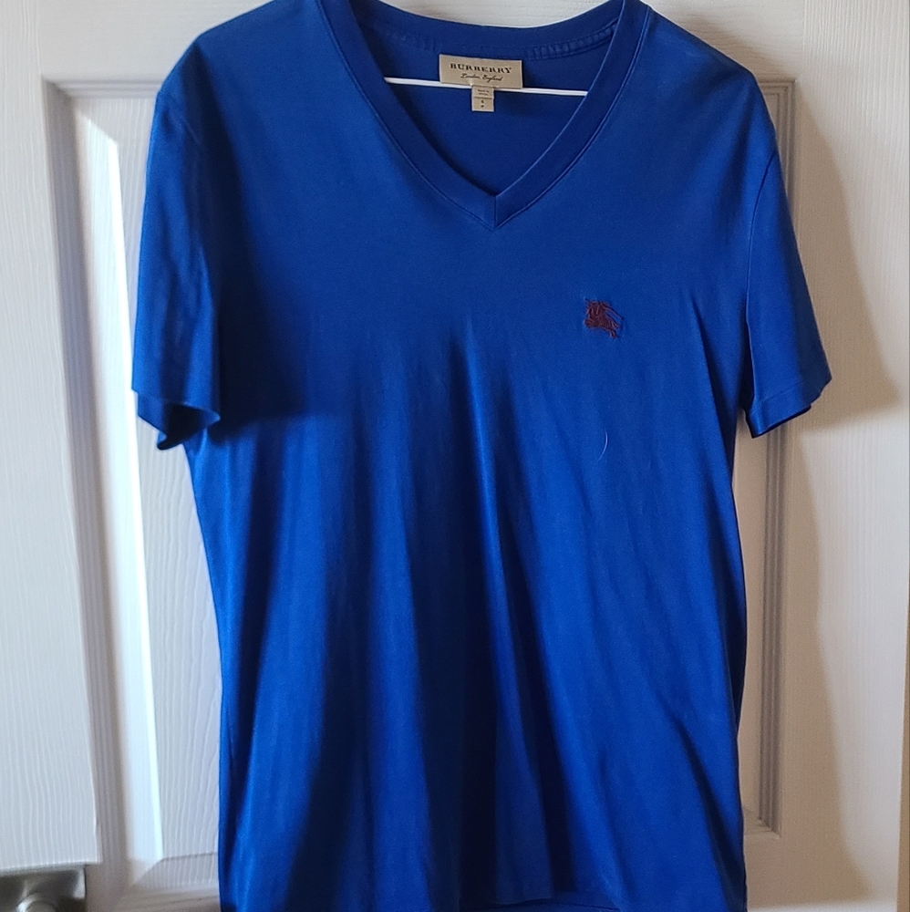 Burberry v-neck shirt embroidered logo
